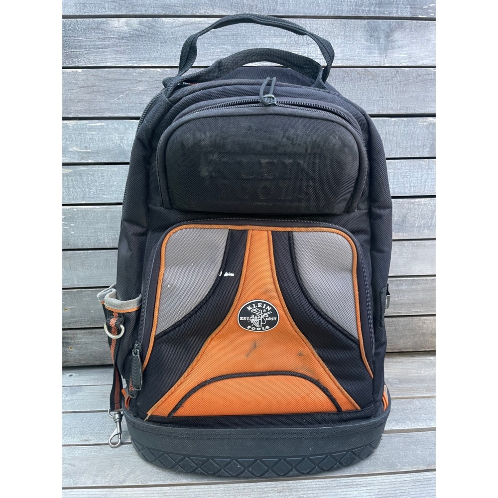 Klein Tools Tradesman Pro 39 Pocket 14" Backpack Black Orange Tool Bag 55421BP